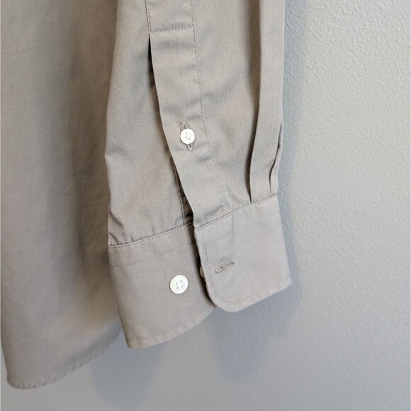 Duck Head Size Large Button Up Shirt Mens Wrinkle Free Khaki Brown 16 - 16 1/2 - Picture 4 of 5